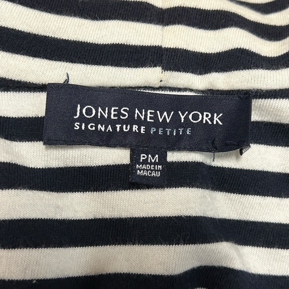 Jones New York Women's Navy Blue Nautical Hoodie Knit Jacket - Picture 8 of 10